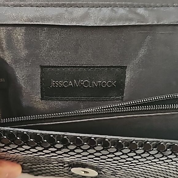 JESSICA MCCLINTOCK BLACK METAL MESH EVENING BAG - Picture 3 of 6